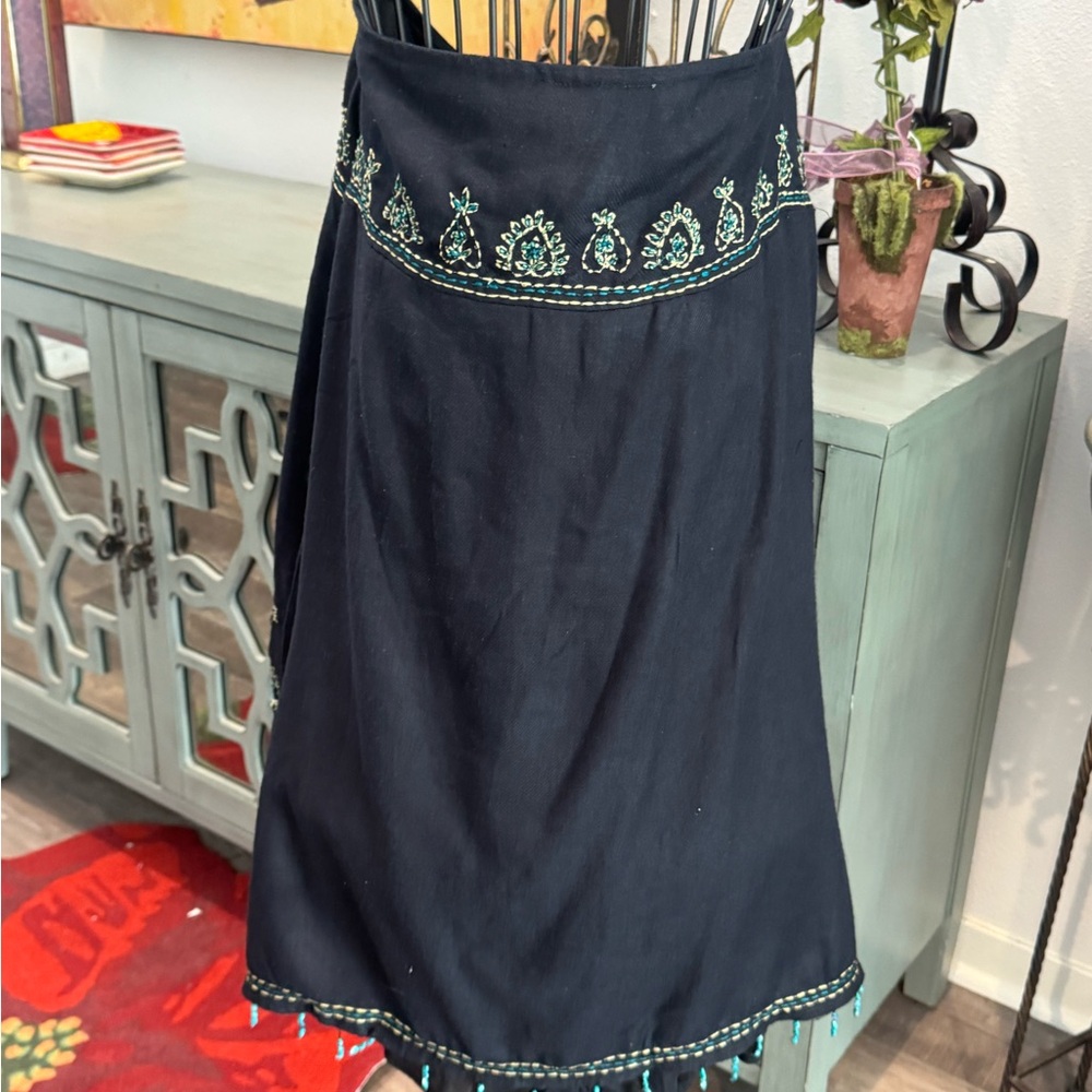 Embroidered Black Skirt